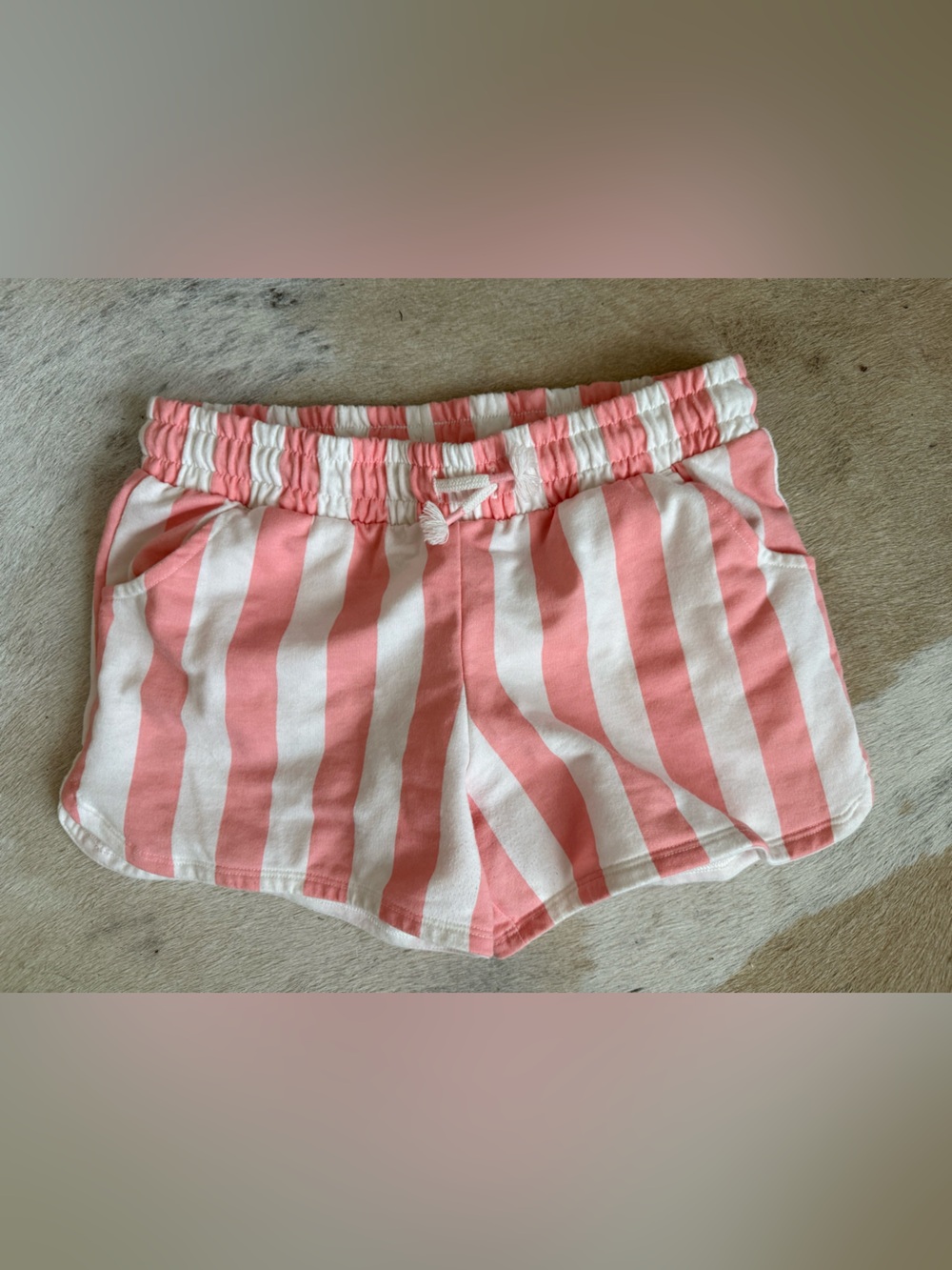 Cat & Jack coral and White Striped Girls' Shorts
